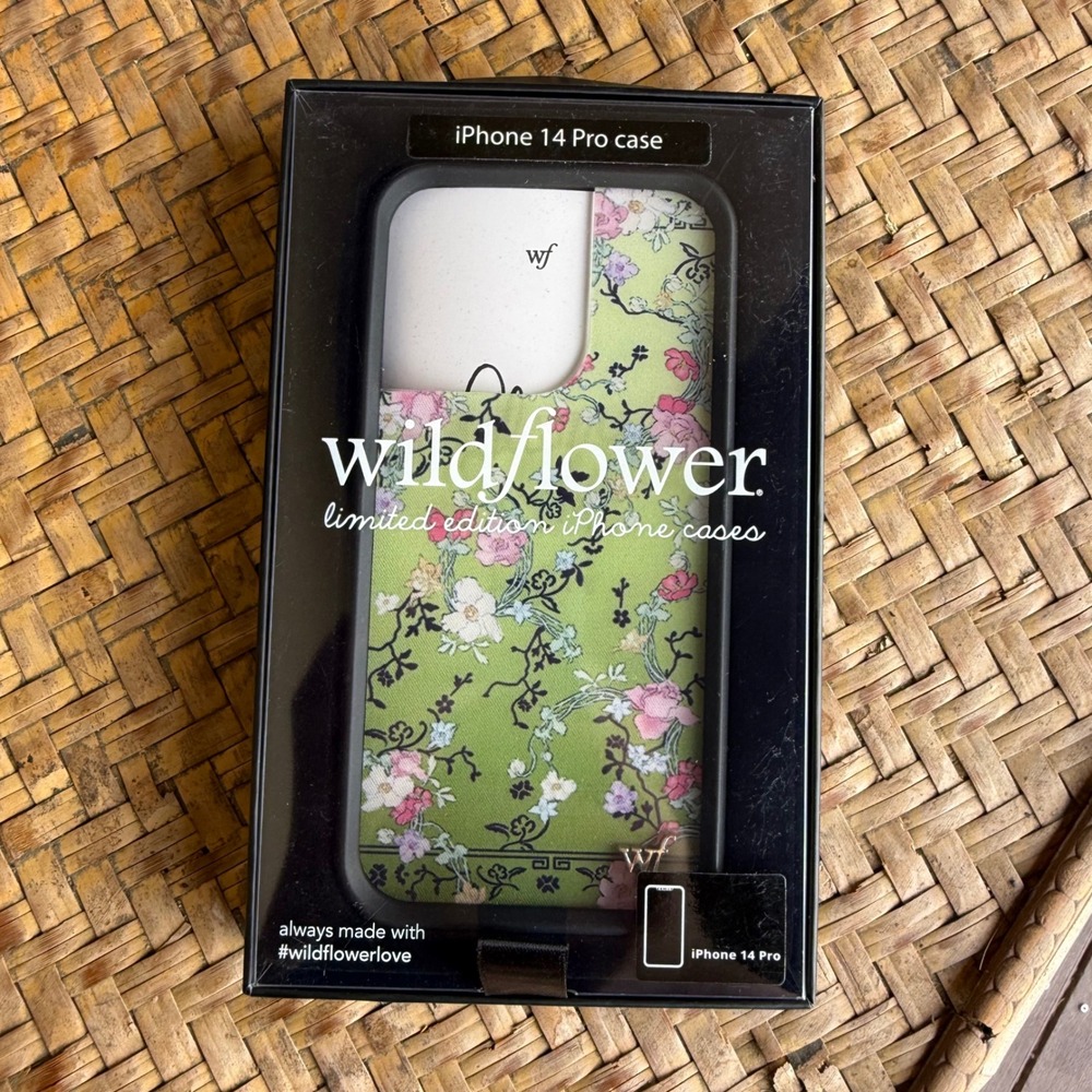 Wildflower iPhone 14 Pro Case Green Floral Chinoiserie Limited Edition New